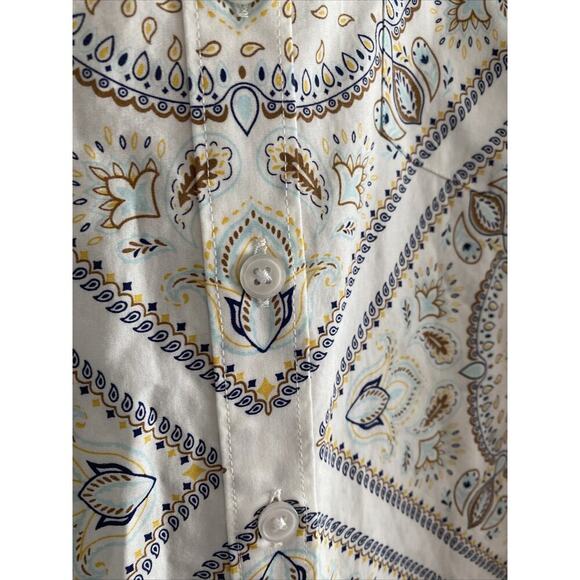 Lands End Women's 18W No Iron Supima Long Sleeve Button Down Paisley Career Top - Picture 4 of 6